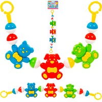 Погремушка подвеска Забавные зверята 48 см зелёный, красный, голубой 24460 П-Е /12/