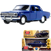 Модель 2401-12-BL ГАЗ-2401 ВОЛГА длина 12 см темно-синий Технопарк в кор.