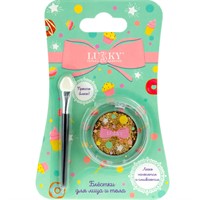 Блестки для лица тела и волос 1 г, золотой цвет, аппликатор Т22780 LUKKY