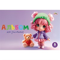 Альбом для рисования 8 л. А4 Малышка с медвежонком С1004-31