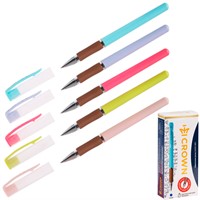 Ручка гелевая синяя Crown "Quick Dry" с быстросохнущими чернилами и антибактериальным грипом 0,5мм AT-2020