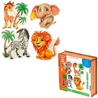 Деревянный Пазл 16 Африка. 4 пазла по 4 детали. MPZCAN30-M