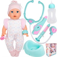 Пупс YL2535C-D 35 см, с аксесс,  в кор.