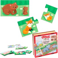 Деревянный Пазл 20 пар Мама и малыш Far far land Wood 04688