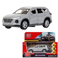 Модель SANTAFE-12-GY HYUNDAI SANTAFE 12 см, двери, багаж, инерц, темно серый Технопарк  в кор.