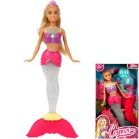 Кукла Карапуз AN99288M-PL2-S-BB София 29см, Русалка, пласт. хвост, 100 фраз, свет, акс