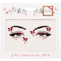 Стразы для лица Сверкающий рубин,17х12 см Т24129 Lukky Fashion