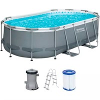 Бассейн каркасный овал  56620 Oval Pool Set 427*250*100см