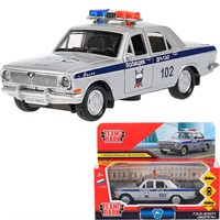 Модель 2401-12POL-SR ГАЗ-2401 Волга Полиция серебристый Технопарк в коробке