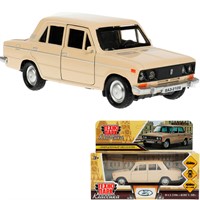Модель 2106-12-BG ВАЗ-2106 ЖИГУЛИ длина 12 см, двери, багаж, инерц,бежевый Технопарк  в коробке /72/