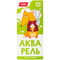 Акварель 12 цв. FUNNY FRIENDS с/к Ааф-003/01 Lori
