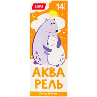 Акварель 14 цв. FUNNY FRIENDS с/к Ааф-003/01 Lori
