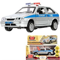 Модель 2113-12SLPOL-SR свет-звук ваз-2113 12 см, двери,ПОЛИЦИЯ серебристый Технопарк  в кор.