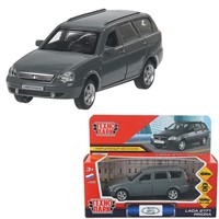 Модель PRIORAWAG-12-DGR LADA PRIORA длина 12 см, двери,багаж,инерц,темно-серый Технопарк в кор.