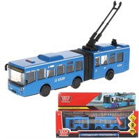 Модель TROLLRUB-19SL-BU Городской треллейбус 19 см, двер, синий, инерц Технопарк в кор.