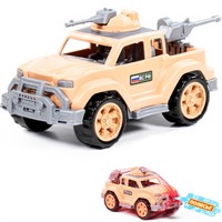 Автомобиль пикап военный-сафари Легионер-мини с 2-мя пулемётами в сеточке 83623 П-Е /15/