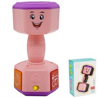 Игрушка на батарейках 04-2MBX Гантелька розовая музыкальная с проектором в кор.