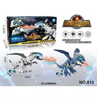 Игрушка на батарейках 810 Динозавр свет, звук, дым в кор.