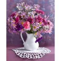 Набор для творчества Алмазная мозаика 30*40 смЦветы в кувшине без подрамника  24 цвета частичное заполнение ASG026