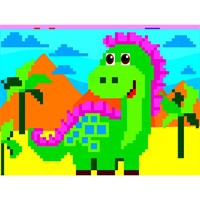 Набор для творчества Алмазная мозаика Динозаврик 20*15см частичная выкладка 90782