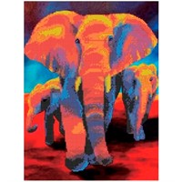 Набор для творчества Алмазная мозаика 5D Слоны 40*50см частичная выкладка 89761