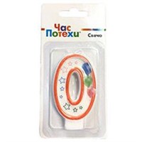 Свеча цифра "0" Шары 7 см 1502-4387