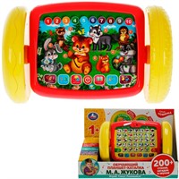 Игрушка на батарейках Обучающий планшет-каталка 3в1 Жукова М.А. азбука 200+ стихов,загадок и звуков Умка HT519-R