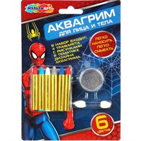 Набор для творчества Аквагрим карандаши 6 цветов классика спайдер МУЛЬТИ АРТ FACEPAINT-127094