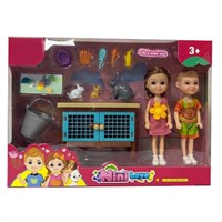 Кукла малышка 55866 с кроликами в кор.