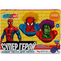 Набор для творчества Тесто для лепки с формочками Супер герой 24 см MULTI ART PDSET-115311