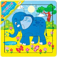 Деревянный Пазл Слонёнок собираем по картинке Baby Step 89048