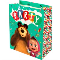Пакет Чудо праздник глянцевый Маша и Медведь l, 26*32*14 см 371830