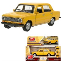 Модель 2101-12-YE ВАЗ-2101 длина 12 см, двери, багаж, инерц, желтый Технопарк