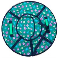 Тюбинг для катания 90 см Вихрь Оксфорд принты Совы на зеленом+ камера