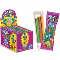 JOJO JELLY Кислые трубочки тутти фрутти жевательный мармелад 20г цена за шт (24шт в упак) КТ94674