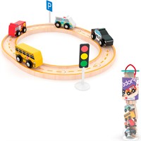 Деревянный Игровой набор J’adore Городские службы с кольцевым шоссе серия Спецтехника 833484_HPJ