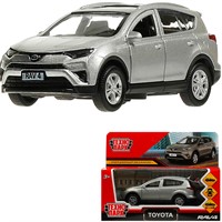Модель RAV4-12-SR TOYOTA RAV4 12 см, двери, багажн, инерц. серебристый Технопарк в кор.