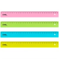 Линейка 30см СТАММ Neon Crystal пластиковая 010246