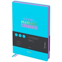 Ежедневник 160л. А5 недатир. кожзам Berlingo Haze сиреневый срез, голубой, с рисунком 325006