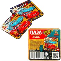 Деревянный Пазл тачки, 10*10 см терм. пакет Буратино CARS-01