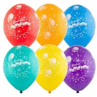 Шар 14" шелкография пастель с ДР Шары конфетти 25 шт 1103-2098 цена за упак