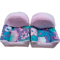 Мебель мягкая 2 кресла  "Цветы сирень" со светло-розовым плюшем НМ-001/1-35 СТОК