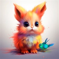 Набор для творчества Роспись по холсту с красками по номерам 30х30 см Малыши-животные 20цв Крольчонок и птичка Х-6314