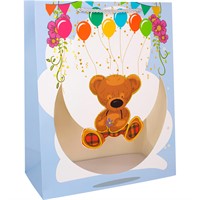 Пакет 32х26х12 см с прозрачным окошком Медведь 141V-961