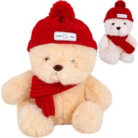 Мишка 20 см в шапке с шарфиком FG250327113C цвет с ассортименте