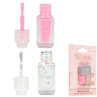 Лак для ногтей двойной роз с блёстками 4 мл Т26480 Lukky