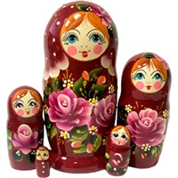 Деревянная Матрешка 3 в 1 малая Цветы, Эскиз 63, Розы М05110363