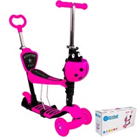 Самокат-каталка 3в1 розовый колеса 120 мм 141V-1120