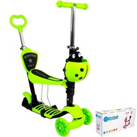 Самокат-каталка 3в1 зеленый колеса 120 мм 141V-1119