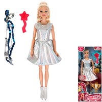 Кукла Карапуз 66001S-F4-S-BB София 29см, руки и ноги сгиб., фигурное катание, акс